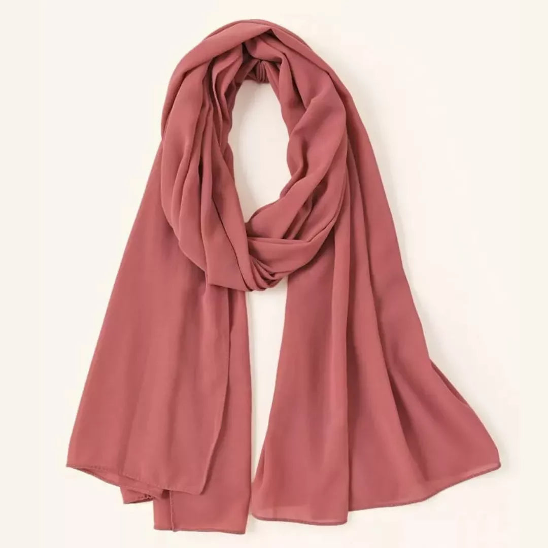 Essential Hijab | Georgette | Pastel Red - EvaanThreads