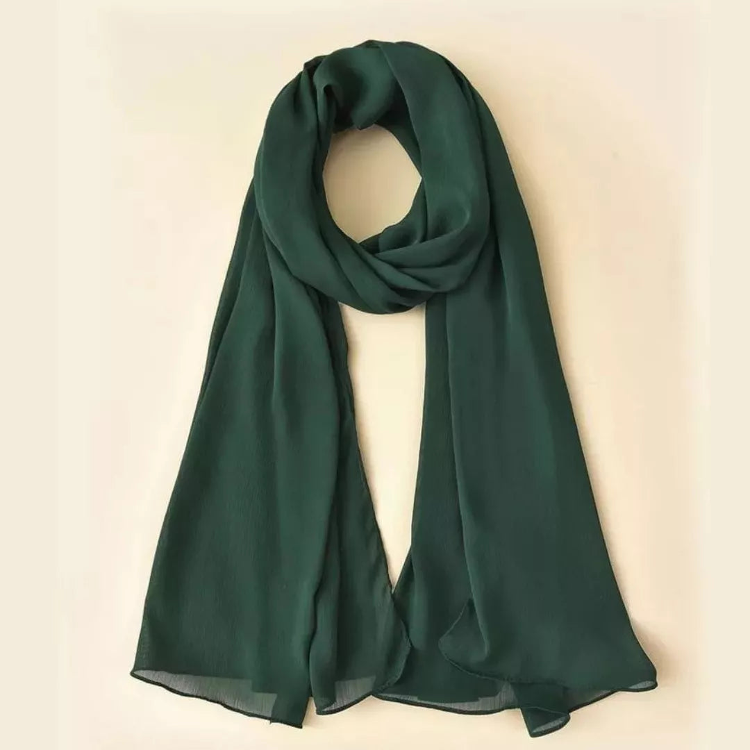 Essential Hijab | Georgette | Power Green - EvaanThreads