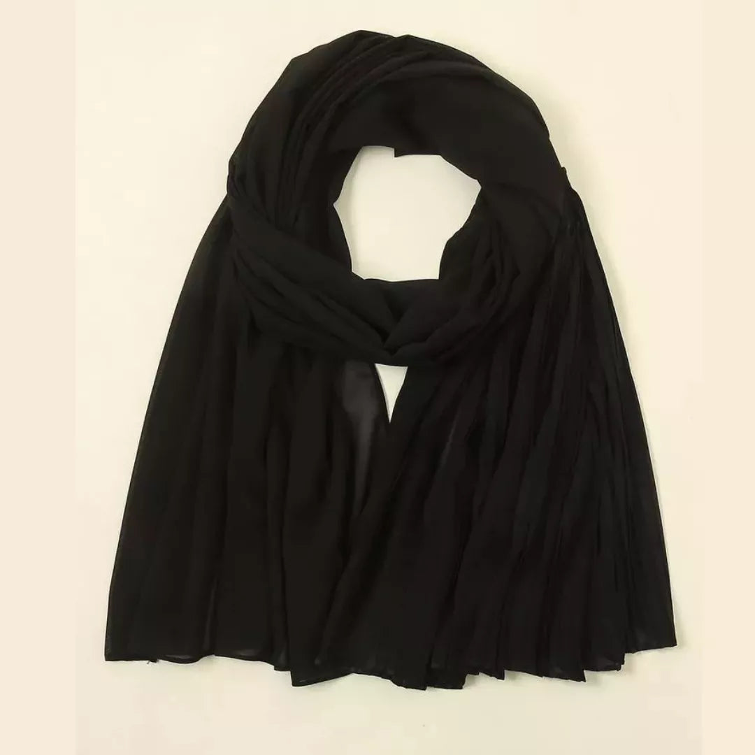Essential Hijab | Georgette | Vintage Black - EvaanThreads