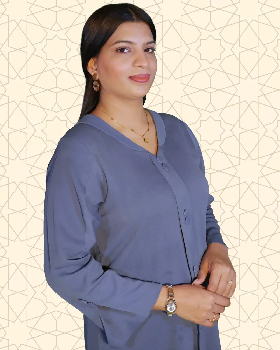 Serene | Elegant Co-ord Set | 2 Piece Zinc Blue - EvaanThreads