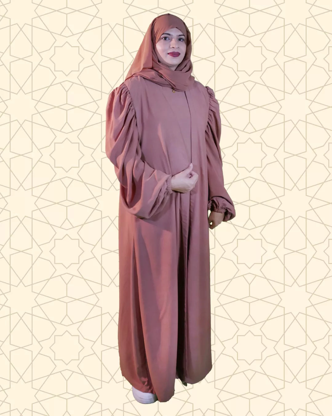 Obsidian | Elegant Abaya | Caramel - EvaanThreads