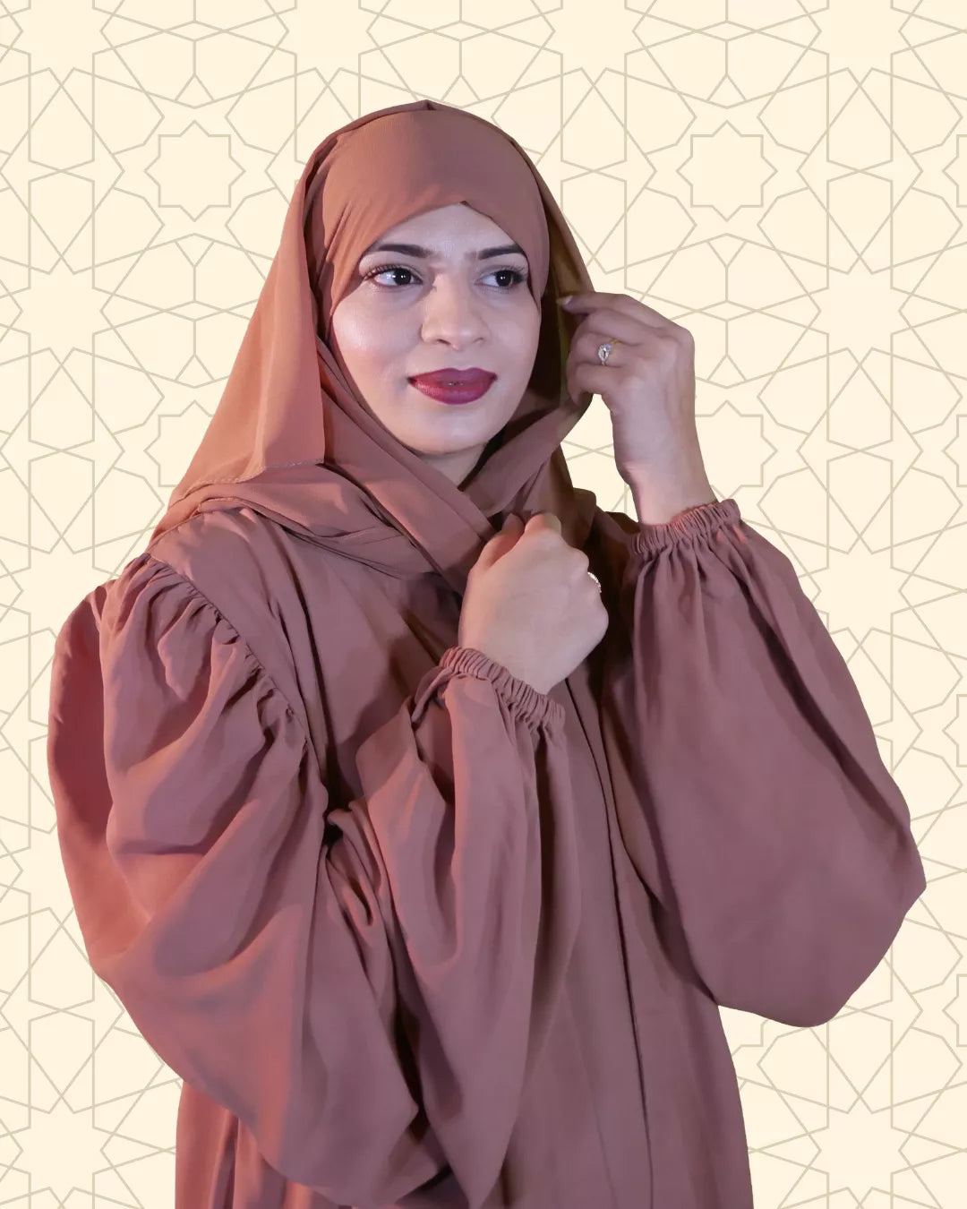 Obsidian | Elegant Abaya | Caramel - EvaanThreads