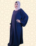 Elysian | Elegant Abaya | Navy Blue - EvaanThreads