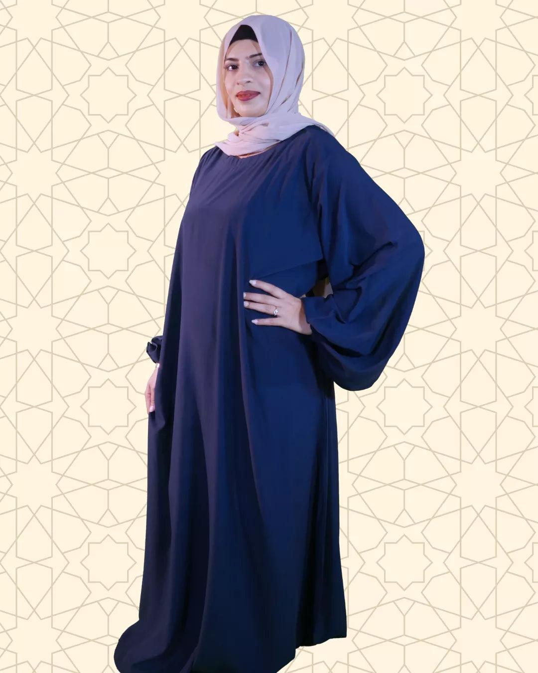Elysian | Elegant Abaya | Navy Blue - EvaanThreads