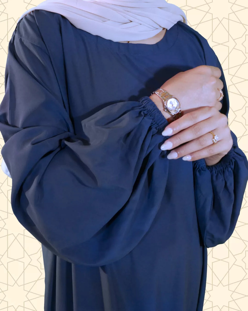 Elysian | Elegant Abaya | Navy Blue - EvaanThreads